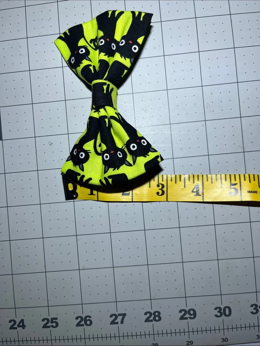 Kids Neon green Black Cat Bow Hair Clip